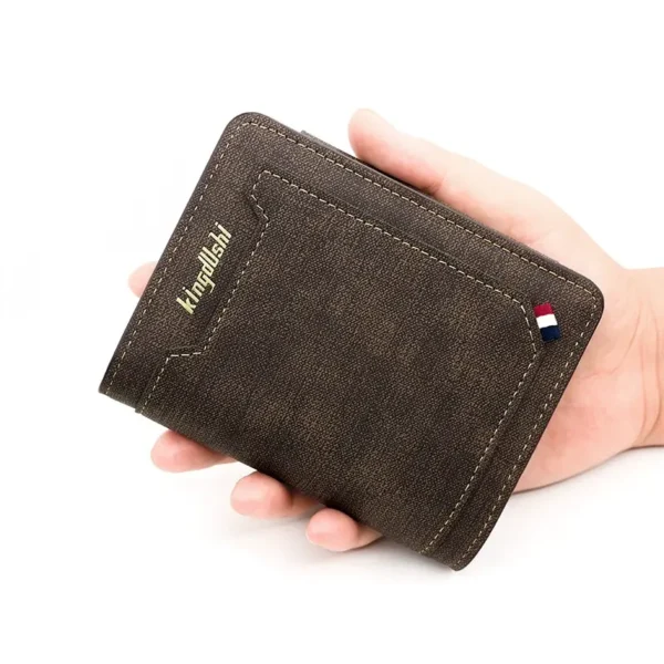 Three-fold vertical stylish short wallet